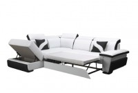 Canapé d'angle convertible avec coffre de rangement teinté noir et blanc