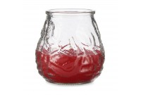 Bougie Géranium Rouge Transparent verre Paraffine 6 Unités (9 x 9,5 x 9 cm)