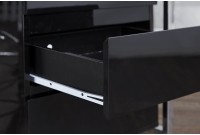 Caisson de bureau moderne à 3 tiroirs avec roulettes coloris noir laqué