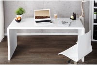 Bureau professionnel 140cm design en MDF coloris blanc