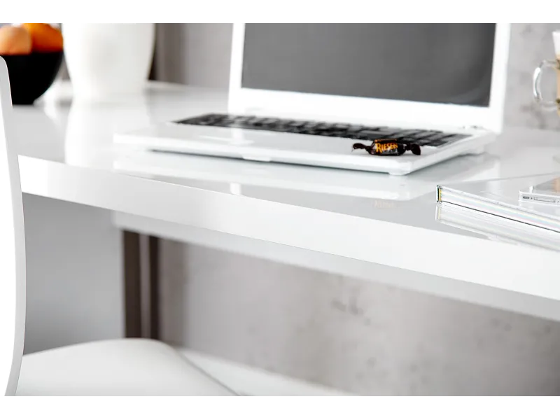 Bureau professionnel 140cm design en MDF coloris blanc