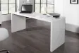 Bureau design 160x75 cm en bois teinté blanc laqué