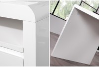 Bureau design  cm en bois teinté blanc laqué