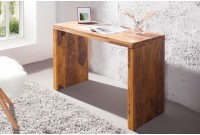 Bureau de 100 cm contemporain en bois massif coloris miel naturel