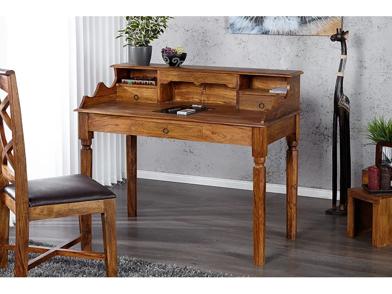 Bureau design de 115cm en bois massif naturel