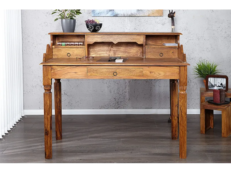 Bureau design de 115cm en bois massif naturel