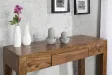 Bureau de 100 cm design en bois massif coloris naturel avec tiroir