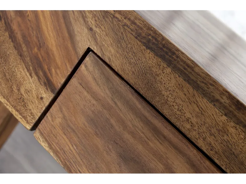 Bureau de 100 cm design en bois massif coloris naturel avec tiroir