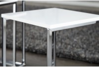 Ensemble de 3 tables basses modernes coloris blanc brillant
