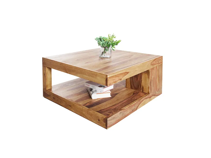 Table basse en bois massif 80 cm