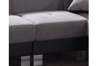 Canapé d'angle en simili cuir / tissu coloris gris