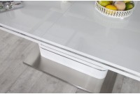 Table à manger design extensible 160-220cm coloris blanc laqué