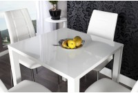 Table salle à manger blanche de forme carrée 80cm