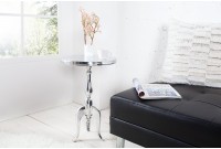 Table d'appoint ronde 55cm en aluminium argenté