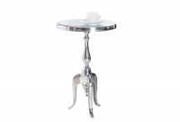 Table d'appoint ronde 55cm en aluminium argenté