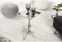 Table d'appoint 55 cm en aluminium argenté