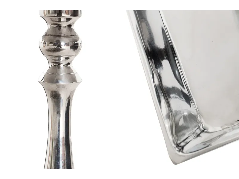 Table d'appoint 55 cm en aluminium argenté