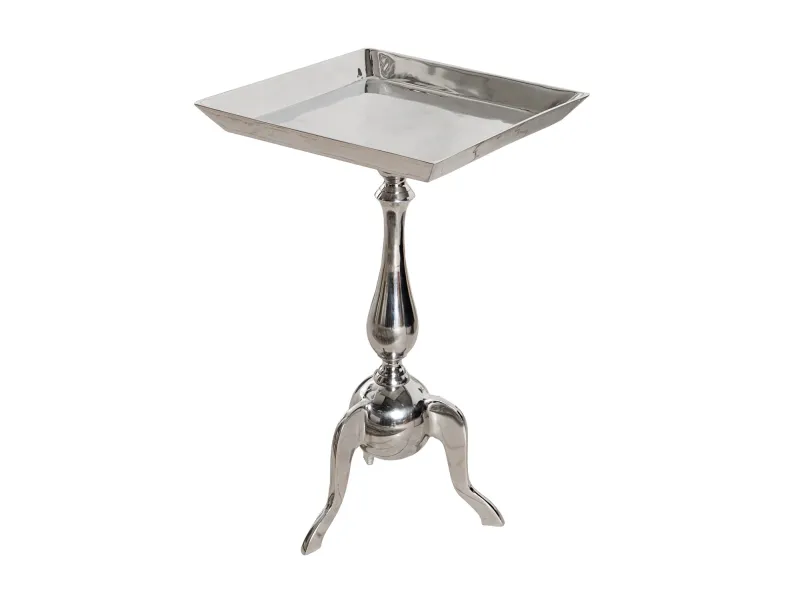 Table d'appoint 55 cm en aluminium argenté