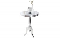 Table d'appoint ronde 75 cm en aluminium argenté