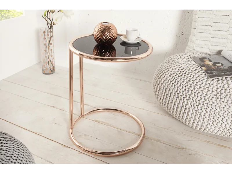 Table d'appoint 55 cm design en verre / métal