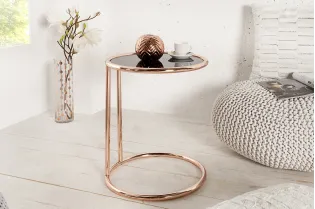 Table d'appoint 55 cm design en verre / métal 2