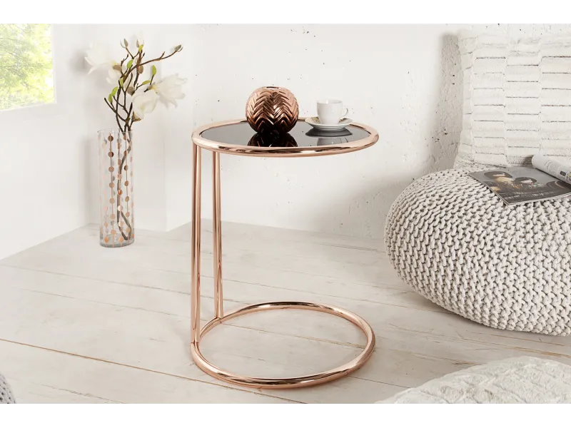 Table d'appoint 55 cm design en verre / métal