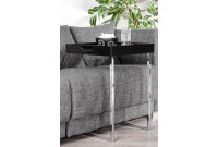 Table d'appoint noire design plastique / métal chromé