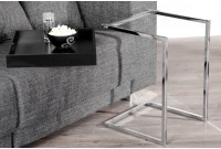 Table d'appoint noire design plastique / métal chromé