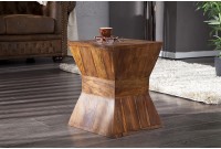 Table d'appoint en bois massif design pyramide