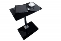 Table d'appoint noire design en verre / métal