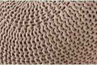 Pouf design BOULE de 50 cm coloris café en coton tricoté
