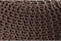 Pouf design BOULE de 50 cm coloris marron en coton tricoté