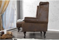 Fauteuil design chesterfield coloris marron