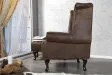 Fauteuil design chesterfield coloris marron