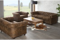 Fauteuil design chesterfield teinté marron