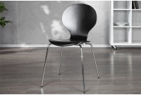 Ensemble de 4 chaises noires design en bois massif/ métal