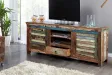 Meuble TV 150 cm design en bois recyclé multicouleur