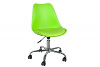 Lot de 4 chaises de bureau à roulettes en simili cuir vert