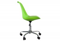 Lot de 4 chaises de bureau à roulettes en simili cuir vert