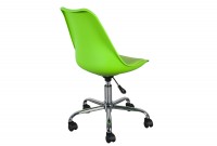 Lot de 4 chaises de bureau à roulettes en simili cuir vert