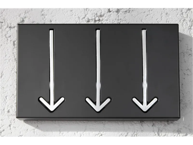 Porte-manteau avec 3 crochets flèches chromé