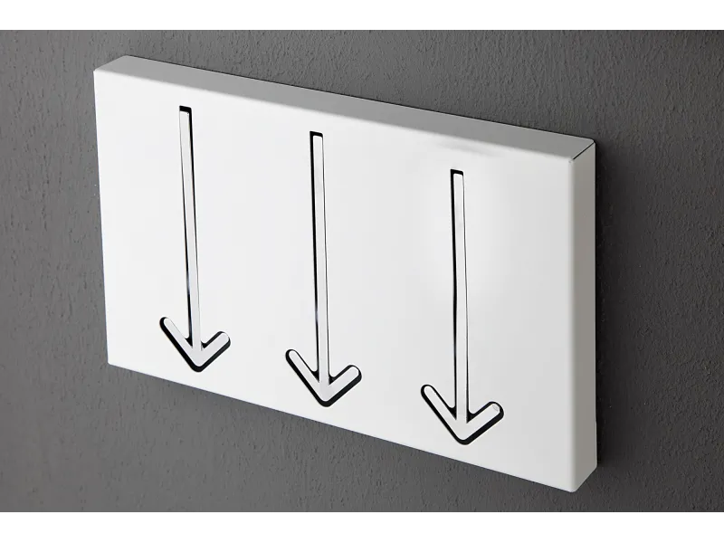 Porte-manteau avec 3 crochets flèches coloris blanc