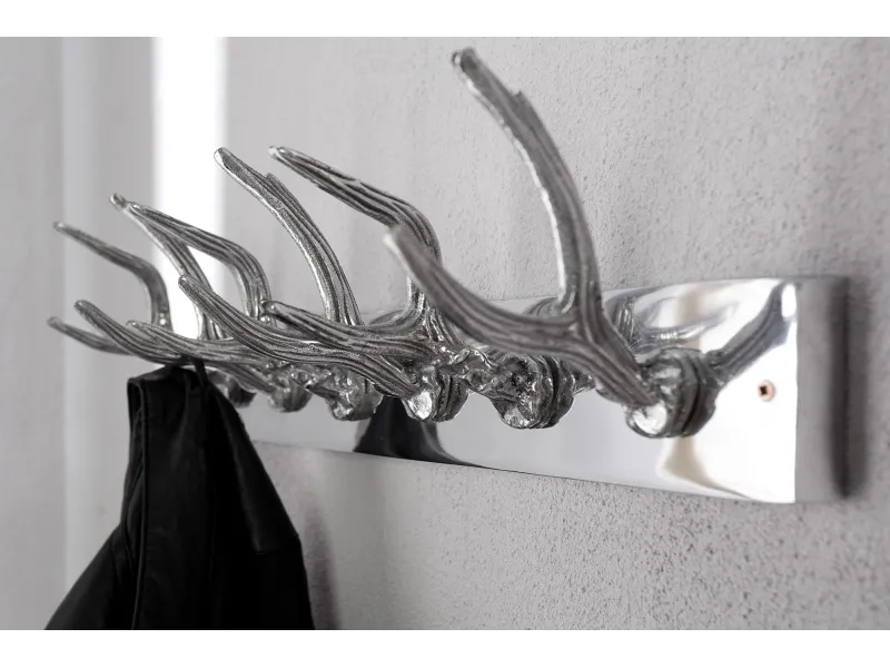 Patère corne de cerf à 6 crochets argenté