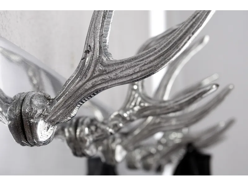 Patère corne de cerf à 6 crochets argenté