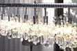 Lampe suspendue contemporaine horizontal en cristaux à 9 lampes