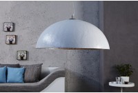 Lampe suspendue 50cm de design "GLOW" coloris blanc et argenté