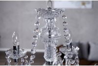 Lustre transparent suspendue  avec 5 bougies