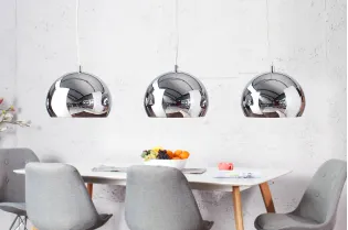 Lampe suspendue à 3 boules en métal chromé 2