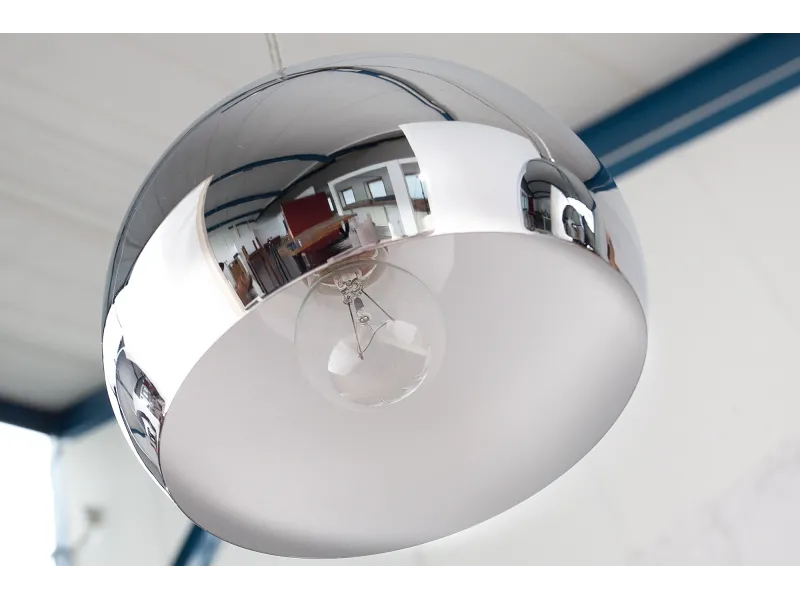 Lampe suspendue à 3 boules en métal chromé