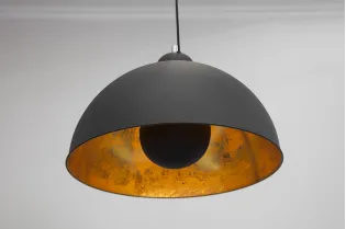 Lampe suspendue hémisphère coloris noir et d'or 2